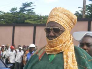 The Kingdom of Foumban HRH Ibrahim Dam Njoya in traditional wear for the every 2 year ceremony
