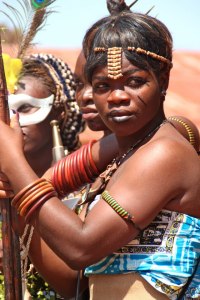 Young Bamoun women during Nguon festival